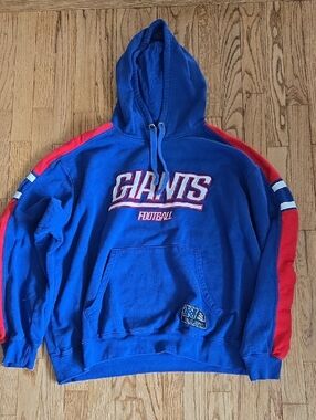 Men's Gianys NFL Royal Blue Hoodie with Red Trim  Size Large